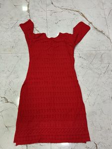 Vibrant Red Chikankari Kurta