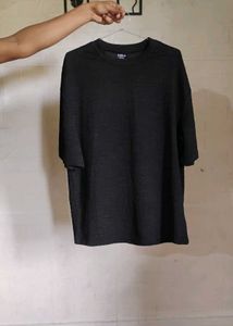 Shein Textured Black T-Shirt