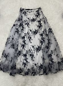 Black Sequin Crop Top White Floral Embroidered