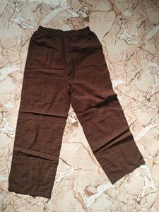 Comfortable Brown Linen-Look Pants