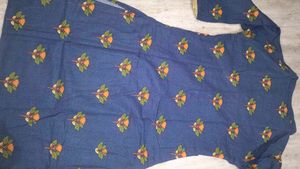 Blue Floral Print Kurta