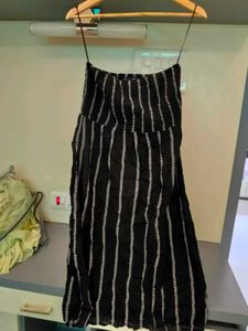 Black Striped Strappy Dress