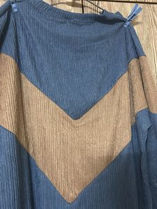 Blue &amp; Tan Chevron Two-Piece Set