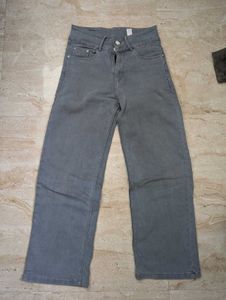Gray Wide Leg Jeans