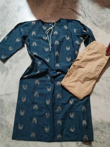 Blue Printed Kurti Set with Pants 💙