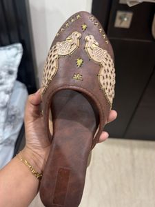 Embroidered Peacock Juttis/Flats