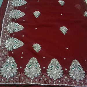 Beautiful party wear saare Marron colour