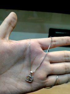 Om Letter Chain Pandent Pure Silver 925