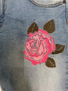 Embroidered Denim Jeans