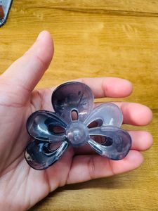 Cute Flower Hair Claw Clip dual shade black grey