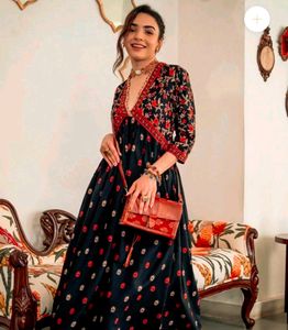 Rustorange A-line Gathered Dress