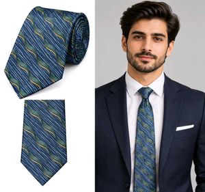 Stylish Blue Patterned Men's Tie