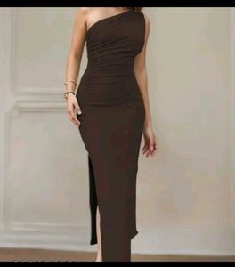 Brown one shoulder Dress