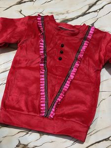 Unused Babygirl Chic Red Velvet Top