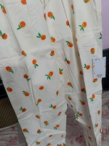 Cute Orange Print Pajama Pants