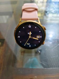 Stylish Gold Smartwatch with Pink Strap