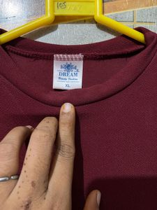Maroon Puff Sleeve Top