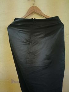 Satin Black Skirt with Colorful Stripes