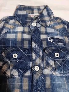 Boys Denim Shirt and Shorts Set