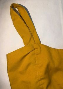 Yellow Crop Top with Tie Detail