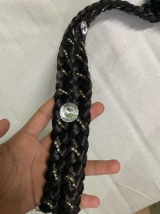 Elegant Braided Hairpiece with Rhinestone Accents