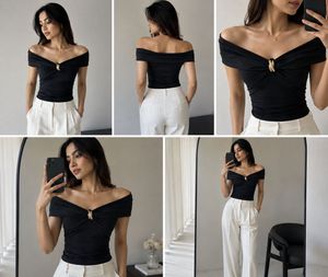 Elegant Black Cold Shoulder Top