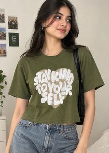 Olive Green "Stay Kind To Yourself" Tee