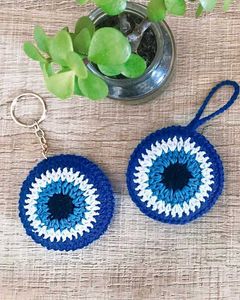 Handmade 2pc Evil Eye Keychain