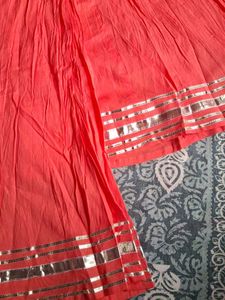 Vibrant Pink Sharara Pants with gota patti