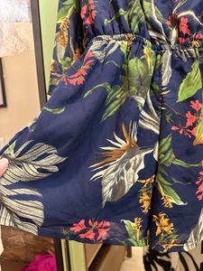 Sassafras Navy Tropical Wrap Romper