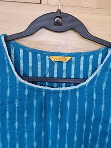 Aurelia Teal Ikat Print Kurta