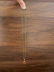 Delicate Gold Heart Necklace with chain bracelet c