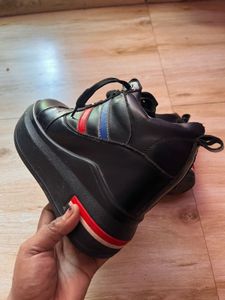 Black Wedge Sneakers