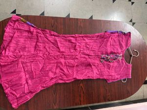 Vibrant Pink Embroidered Kurta
