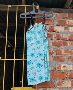 Blue Floral &amp; Butterfly Print Mini Dress