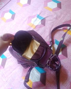 Folding Purple Colour Hand Bag For Women