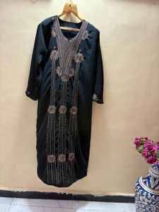 Elegant Black Embroidered abaya