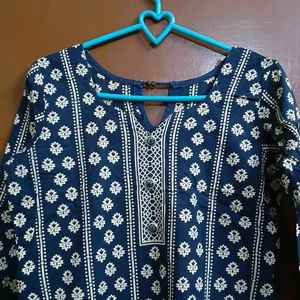 Blue &amp; White Ethnic Kurta Set