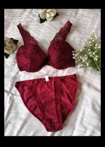 Burgundy Lace Lingerie Set