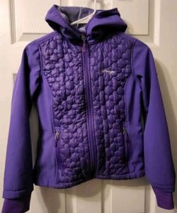 Purple Quilted Jacket With Hood