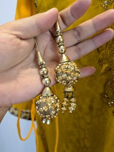 2 in 1 Elegant Yellow Kurta Dress with Intricate P