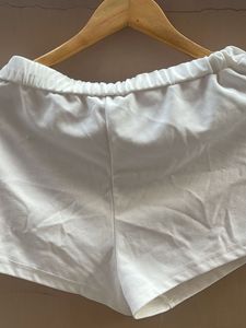 White Rainbow Stripe Shorts