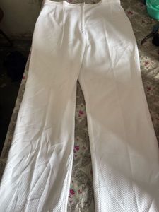 Women White Ribbed Straight Pants | High Waist