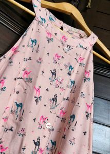 Fusion Pink Printed Shimmery Midi Dress