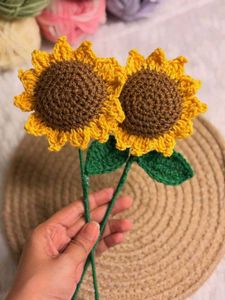 Handmade Crochet Sunflower Set