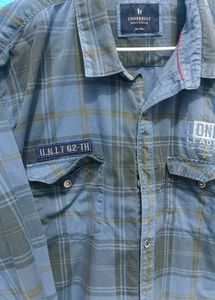 Men's Blue Plaid Long Sleeve Shirt