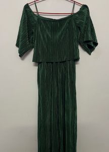 Elegant Green Pleated Jumpsuit