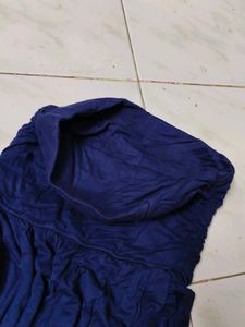 Navy Blue Strapless Maxi Dress