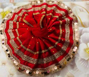 Red &amp; Gold Laddu Gopal Fancy Dress Size 5'6'7