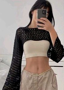 Black Crochet Shrug